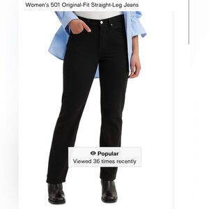 Levi's Black 501 Original Fit Straight-Leg Women's Jeans